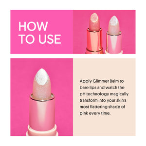 Winky Lux Unicorn Glimmer Balm -Hydrating ph Lip Balm, Natural Pink Tint with pH Color Changing, Moisturize & Soften Lips While Leaving Sheer Pink Tint, with Vanilla Scent Winky LuxBuy Supplements Australia