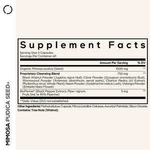Codeage Organic Mimosa Pudica Seed Capsules - Mimosa Pudica Seeds Supplement - Black Walnut, Cloves, Vidanga, Neem, BioPerine - All in One - Sensitive Plant Pills - Non-GMO & Vegan - 120 Capsules CodeageBuy Supplements Australia