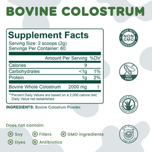 MICYDELAS Bovine Colostrum Supplement Powder 50% IgG Premium Bovine Colostrum for Gut Health Support, Immune Support, Muscle Recovery & Overall Wellness, Grass Fed, Non-GMO, Unflavored, 60 Servings MICYDELAS buy supplements Au