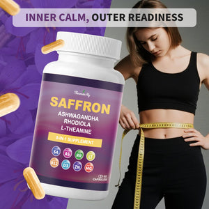 Theronika Aly Saffron Supplements – Blend with Ashwagandha, Safron, Rhodiola, Magnesium, L-Theanine, Zinc & B12, 88.5 mg Pure Saffron Extract Capsules Mood, Energy, Vision & Focus – 60 Vegan Capsules Theronika Aly buy supplements Au
