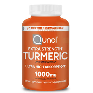 Qunol Turmeric Curcumin Supplement, Turmeric 1000mg with Ultra High Absorption