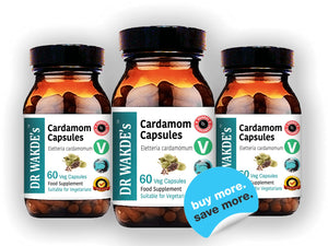 DR WAKDE'S Cardamom Capsules (60 Veg Caps, Plant-Based Supplement, Ayurvedic Herb, All Natural, Vegan) DR WAKDE's buy supplements Au