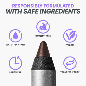 Wonderskin Eyeliner Pencil, 1440 Longwear Brown Eyeliner Pencil - Waterproof, Sharpenable & Smudge Proof (Kalamata)