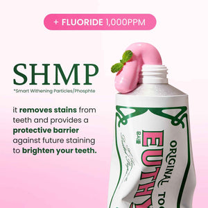 EUTHYMOL Whitening Toothpaste (3.7fl oz) - Stain Removal in 2 Weeks, Long-Lasting Freshness for Sensitive Gum & Teeth. Bad Breath