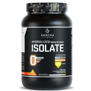 SASCHA FITNESS Hydrolyzed Whey Protein Isolate,100% Grass-Fed ,2.3 Pounds
