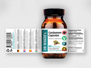 DR WAKDE'S Cardamom Capsules (60 Veg Caps, Plant-Based Supplement, Ayurvedic Herb, All Natural, Vegan) DR WAKDE's buy supplements Au