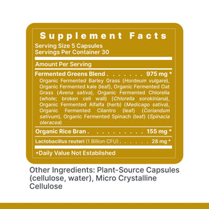 Premier Research Labs Probiotic Fermented Greens - Super Greens Supplement, Superfood Blend, Organic Vitamins with Probiotic - Daily Greens with Spinach, Chlorella, & More - 150 Powder Filled Capsules Premier Research LabsBuy Supplements Australia