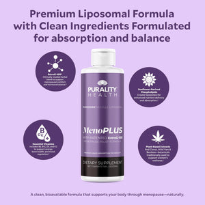 PURALITY HEALTH MenoPLUS Liposomal Menopause Supplement for Women | EstroG-100®, Vitamins D3, B6, B12 & K2 | Iodine | Hormonal Balance & Mood Support PURALITY HEALTHBuy Supplements Australia