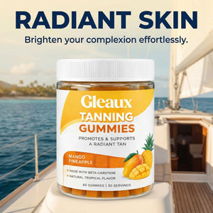 DXWXH Gleaux Tanning Gummies, Tanning Gummies for Women, Sunless Radiance Support with Beta Carotene, Astaxanthin & Lycopene, for Skin Health & Complexion Support, Mango Pineapple Flavor, 60 Gummies DXWXH buy supplements Au