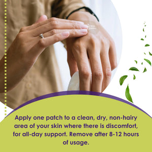 Relief Day Patch - Arnica, White Willow Bark, Saffron & Peppermint for Soreness and discomfort for Women and Men The Friendly Patch CO.Buy Supplements Australia