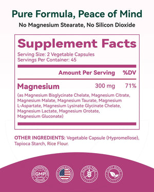 9-in-1 Magnesium Complex, 300mg Magnesium from 9 Organic Forms, Glycinate, Citrate, Malate, High Absorption for Sleep & Relaxation, Energy & Muscle Support, 90 Capsules Inner Brightness buy supplements Au