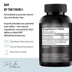 Fixxr DHT Support by Dr. Amie | with Saw Palmetto and Nettles | Acne and Hair Loss Support | 60 Capsules FixxrBuy Supplements Australia
