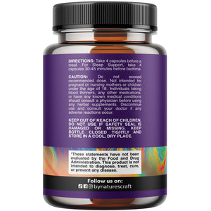 Pure Magnesium Glycinate Supplement 500mg - Magnesium for Sleep and Rest Capsules for Men & Women - Unflavored Vegan High Absorption Pills for Relaxation Support - 120 Count Natures CraftBuy Supplements Australia