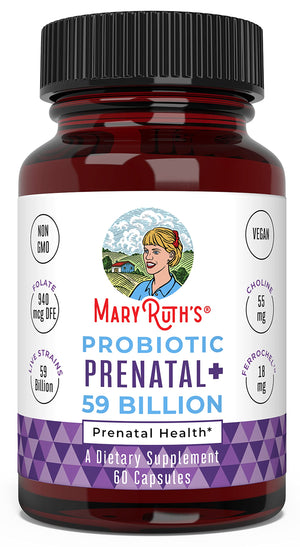 MaryRuth's Prenatal Vitamins and Probiotics | 59 Billion CFU | Vitamin D3 | B12 | Iron | Folate | Selenium