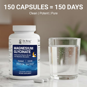 Dr. Berg Magnesium Glycinate 150ct – 4-in-1 Chelated for Muscle, Nerve, Sleep & Stress Support*– w/ D3, B6 & Zinc – 4X Lab-Tested – No Fillers – Formulated in USA, GMP-Certified Dr. Berg Nutritionals buy supplements Au