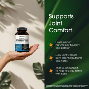 NatureBell Advanced Glucosamine Chondroitin & MSM - 240 Capsules - 10-in-1 Joint Support Complex* - Includes Hyaluronic Acid, Turmeric, Glucosamine, Collagen & More NatureBellBuy Supplements Australia