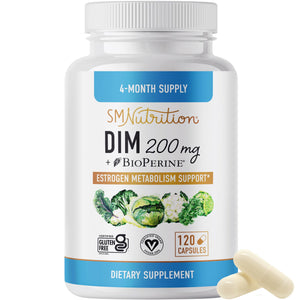 DIM Supplement 200 mg (120 Ct) | Estrogen Balance for Women & Men | Hormone Balance