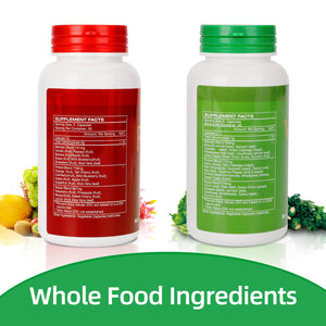 Fruit and Veggies Supplement Ingredients Natural – 4 Bottles 360 Total Vegetarian Capsules | Balance of Natural 16+18 Whole Fruits & Veggies Blend | Fresh Superfood Formula with Vitamins and Minerals JulyDeerBuy Supplements Australia