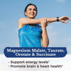 Vitalitown 10 in 1 Magnesium Complex Supplement - 400mg Elemental Magnesium Chelated with Glycinate, Citrate, Malate, Taurate & More - for Sleep Heart Energy - Non-GMO, Vegan, 90 Caps Vitalitown buy supplements Au