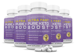 (5 Pack) Ultra Fast Pure Keto Boost Pills 1275MG New & Improved Formula Contains Apple