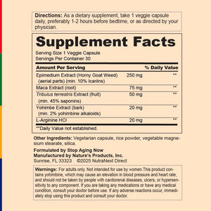Stop Aging Now - Dynamic Man - Complex Supplement - 30 Vegetarian Capsules Stop Aging Now buy supplements Au