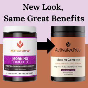 ACTIVATEDYOU Morning Complete Super Greens Powder Drink Mix - Gut Health Boost with Prebiotics, Probiotics, & Antioxidants - 10 Billion CFUs, Mixed Berry Flavor - Greens Superfood Powder - 3 Pack ACTIVATEDYOUBuy Supplements Australia