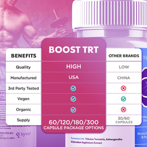 (2 Pack) Boost TRT Capsules, Official BoostTRT Capsules with All Natural Ingredients, Advanced Health & Wellness Support Formula with Max Strength Premium Active Lifestyle Vitamins (120 Capsules) Syvor buy supplements Au
