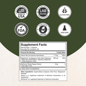 Magnesium Glycinate Chelate Complex with Albion Magnesium Bisglycinate Chelate, Vitamin B6 & BioPerine for Bone, Muscle, Natural Sleep, Nerve Function, Brain Booster | 3 Months Supply NuBest buy supplements Au