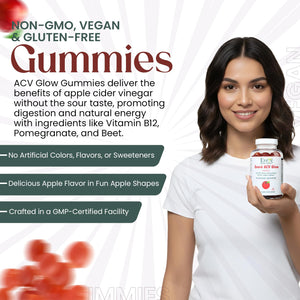 Everé ACV Glow Gummies – Apple Cider Vinegar with B12, B6, Iodine, Folate, Beetroot & Pomegranate – Daily Wellness Support for Energy & Balance The EverÉ Natural Alchemy buy supplements Au