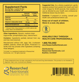 Researched Nutritionals Liposomal Glutathione (450mg) + Colostrum & Mushrooms Supplement for Immune Support - Enhanced Immunity Duo - Tri-Fortify Orange + Transfer Factor Multi-Immune (2 Piece Set) Researched Nutritionals buy supplements Au