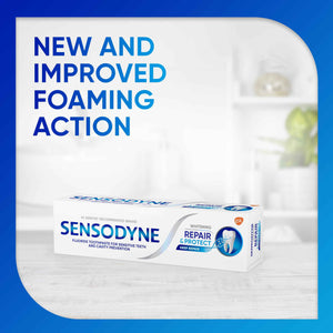 Sensodyne Repair and Protect Whitening Toothpaste, Toothpaste for Sensitive Teeth and Cavity Prevention, 3.4 oz (Pack of 2)