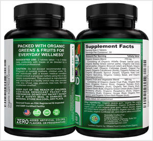 Potent Garden Organic Superfood Greens, Fruit and Veggies Supplement Rich in Vitamins & Antioxidants with Alfalfa, Beet Root & Tart Cherry to Boost Energy, Immunity & Gut Health, Greens Tablets 60 Ct Potent GardenBuy Supplements Australia