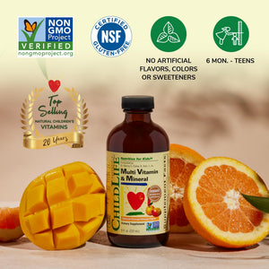 CHILDLIFE ESSENTIALS Kids Multivitamin & Mineral - Kids Vitamins, Liquid Multivitamin for Kids, Toddler Multivitamins, Liquid Vitamins, Baby Multivitamin - Natural Orange & Mango, 8 Fl Oz (Pack of 4) CHILDLIFE ESSENTIALSBuy Supplements Australia