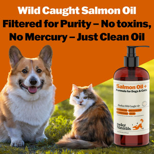 Deley Naturals Wild Alaskan Salmon Oil for Dogs & Cats - New and Improved Salmon Oil Plus Formula - Fish Oil for Dogs with Omega 3, DHA and EPA - Omega 3 for Healthy Skin and Coat - 8oz Made in USA Deley NaturalsBuy Supplements Australia