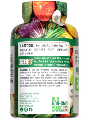 Nature's Truth Fruit and Veggies Supplement | 120 Vegetarian Capsules | 20+ Fruits & Vegetables | Vegetarian, Non-GMO, and Gluten Free Supplement Nature's TruthBuy Supplements Australia