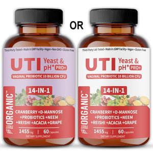 UTI Flora & Odor Pro+ & UTI Yeast & pH Pro+ | Pack of 2 | Vaginal Probiotics for Feminine Hydration & Freshness Support | Third-party Tested, cGMP Facility, Vegan, Non-GMO, Gluten-Free | 60+60 Caps FIRSTORGANIC buy supplements Au