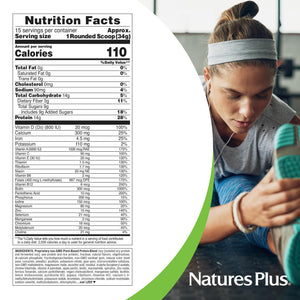 NaturesPlus SPIRU-TEIN, Peaches & Cream - 1.12 lb - Plant-Based Protein Powder - Vitamins & Minerals for Energy - Vegetarian, Gluten Free - 15 Servings NaturesPlusBuy Supplements Australia