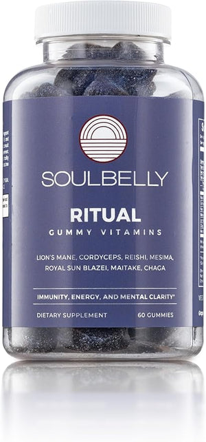 SOULBELLY Multi-Mushroom | Ritual Vitamin Gummies for Energy, Focus and Immune Balance | Vegan | Gluten-Free | Non-GMO | 60 Count SOULBELLY buy supplements Au