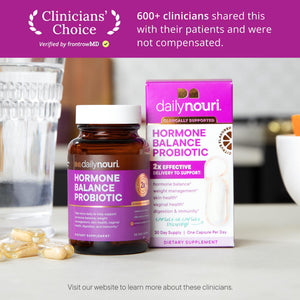 Daily Nouri Hormone Balance Probiotics for Women | Hormone Balance for Women | PMS, Hormonal Acne, & Bloating Support | 7 Clinically Studied Strains + Omega | 30-Day Supply Daily Nouri buy supplements Au