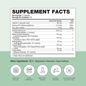 Simplix | Natural Supplement to Strengthen The Immune System | Respond to Outbreaks | Source of Highly Researched Mushroom & Seaweed Polysaccharides 60 Veggie Capsules (1 Pack) Papillex buy supplements Au