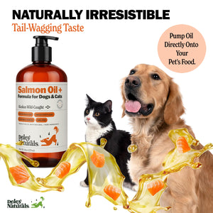Deley Naturals Wild Alaskan Salmon Oil for Dogs & Cats - New and Improved Salmon Oil Plus Formula - Fish Oil for Dogs with Omega 3, DHA and EPA - Omega 3 for Healthy Skin and Coat - 8oz Made in USA Deley NaturalsBuy Supplements Australia