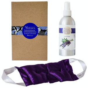 Victoria's Lavender Aromatherapy Eye Mask & Pillow Set - Soothing Lavender Eye Mask
