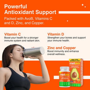 Metavo Immune Health - Natural Immune Support Supplement, Essential Zinc Supplements for Men & Women Enriched with Vitamin C, D & Copper, 60 Vegan Capsules, 30 Servings MetavoBuy Supplements Australia