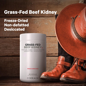 Codeage Grass Fed Beef Kidney Supplement - Freeze Dried, Non-Defatted, Desiccated Glandulars Nutrition Bovine Pills – Pasture Raised Beef Vitamins - Non-GMO -180 Capsules CodeageBuy Supplements Australia