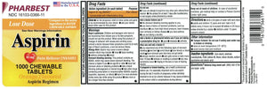 Pharbest Aspirin 81mg Chewable Orange Tablets 1000 Count Per Bottle PHARBESTBuy Supplements Australia
