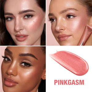 Charlotte Tilbury Glowgasm Beauty Light Wand Liquid Highlighter Makeup - Soft-Focus Pink Highlighter & Blush for Cheeks - Pearlescent