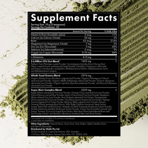 WelleCo The Super Elixir Daily Greens Powder, Probiotic Drink Mix with Whole Foods, Gluten Free, Vegan Gut Health Powder, Energy, Immunity, Healthy Skin, Hair & Nails (Jar, Blood Orange) WelleCo buy supplements Au
