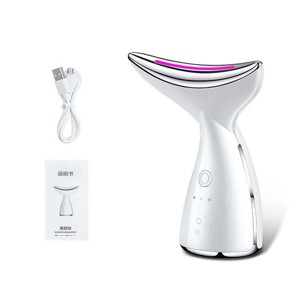 EMS Neck & Face Lifting Device with LED Light Therapy - Skin Firming & Double Chin Contour Tool