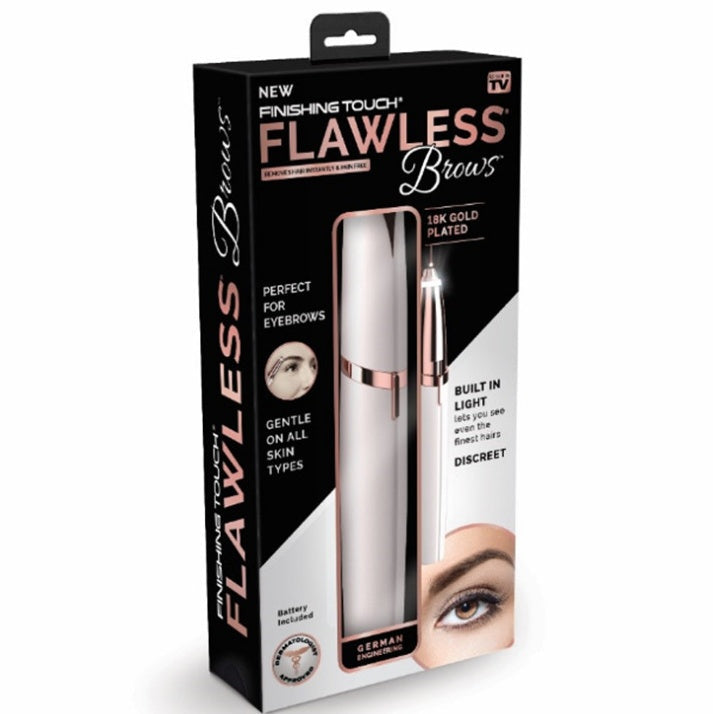 Flawlessly Brows Electric Eyebrow Remover - Painless Precision Hair Trimmer with LED Light
