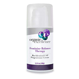 Organic Excellence Feminine Balance Therapy - USP Bio-Identical Progesterone Cream - 3 oz